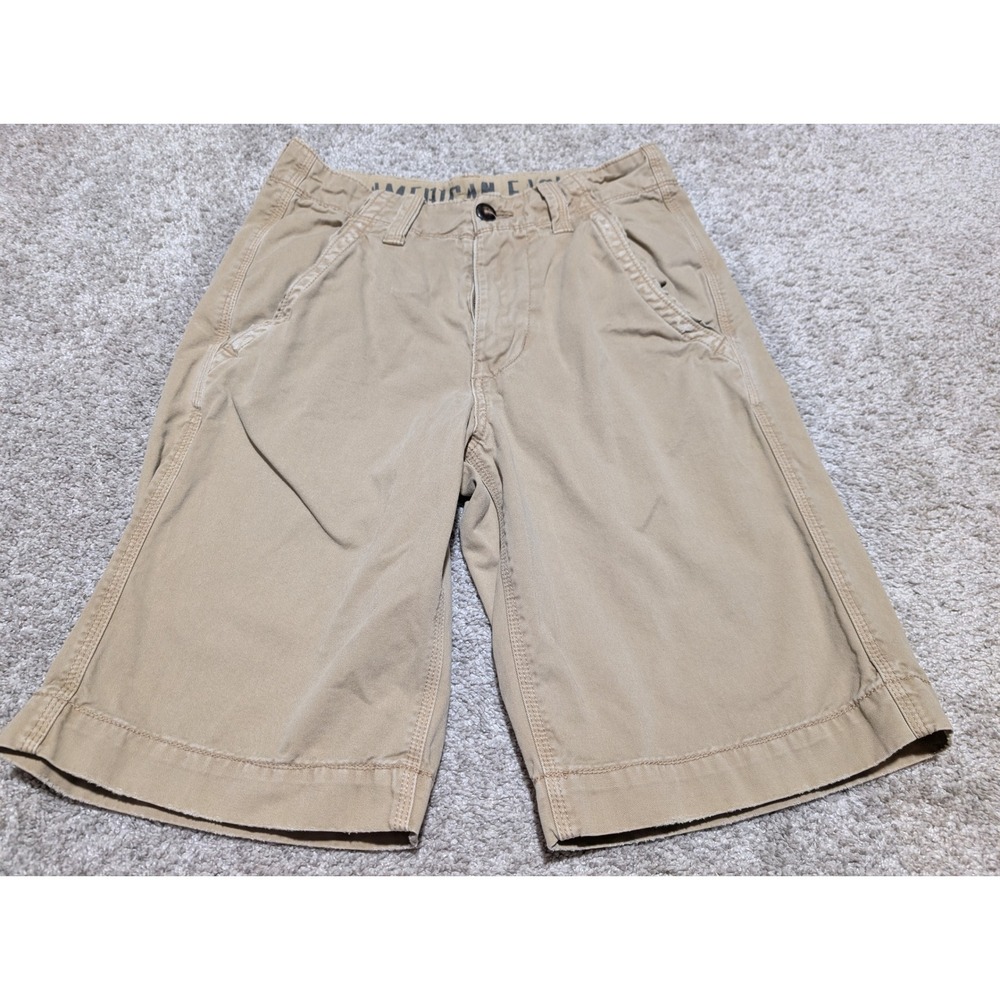 American Eagle Chino Shorts Mens 28 Khaki Tan Classic Cotton Twill Casual Summer